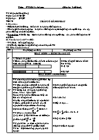 Giáo án Số học Lớp 6 - Tiết 70: Phân số bằng nhau - Năm học 2006-2007 - Nguyễn Công Sáng