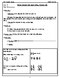 Giáo án Số học Lớp 6 - Tiết 70: Tính chất cơ bản của phân số - Nguyên Hoàng
