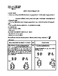 Giáo án Số học Lớp 6 - Tiết 72: Rút gọn phân số - Năm học 2009-2010 (bản 3 cột)