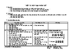 Giáo án Số học Lớp 6 - Tiết 73: Rút gọn phân số - Lại Thanh Hương