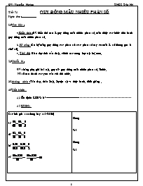 Giáo án Số học Lớp 6 - Tiết 74: Quy đồng mẫu 