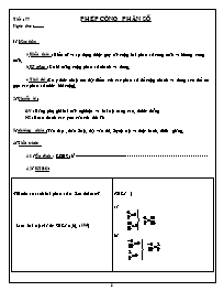 Giáo án Số học Lớp 6 - Tiết 77: Phép cộng phâ