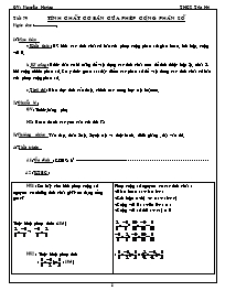 Giáo án Số học Lớp 6 - Tiết 79: Tính chất cơ 