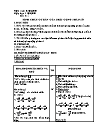 Giáo án Số học Lớp 6 - Tiết 81: Tính chất cơ bản của phép cộng phân số - Năm học 2009-2010 (bản 3 cột)
