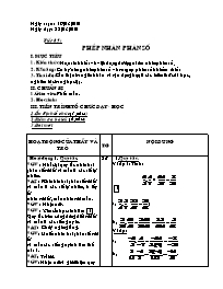 Giáo án Số học Lớp 6 - Tiết 85: Phép nhân phân số - Năm học 2009-2010 (bản 3 cột)