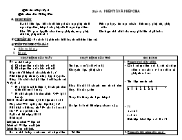 Giáo án Số học Lớp 6 - Tiết 9: Phép trừ và phép chia - Lưu Hồng Tân