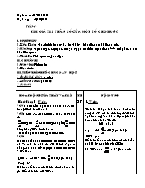 Giáo án Số học Lớp 6 - Tiết 94: Tìm giá trị phân số của một số cho trước - Năm học 2009-2010 (bản 3 cột)