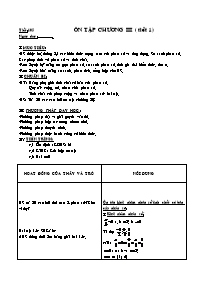 Giáo án Số học Lớp 6 - Tiết105: Ôn tập chương III (tiết 1)