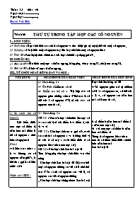 Giáo án Số học Lớp 6 - Tuần 15 - Tiết 43: Thứ