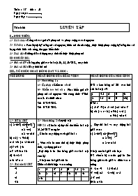 Giáo án Số học Lớp 6 - Tuần 17 - Tiết 51: Luy