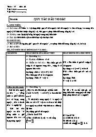 Giáo án Số học Lớp 6 - Tuần 17 - Tiết 52: Quy