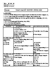 Giáo án Số học Lớp 6 - Tuần 20 - Tiết 62: Nhâ