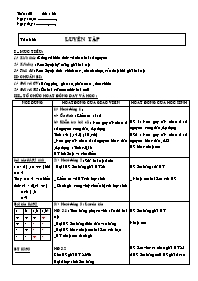 Giáo án Số học Lớp 6 - Tuần 20 - Tiết 63: Luy