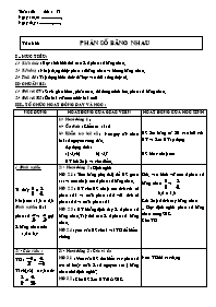 Giáo án Số học Lớp 6 - Tuần 23 - Tiết 71: Phâ