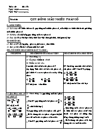Giáo án Số học Lớp 6 - Tuần 24 - Tiết 76: Quy