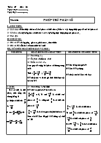 Giáo án Số học Lớp 6 - Tuần 27 - Tiết 83: Phé