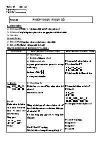 Giáo án Số học Lớp 6 - Tuần 27 - Tiết 85: Phé