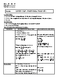 Giáo án Số học Lớp 6 - Tuần 29 - Tiết 89: Luy