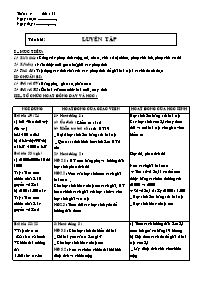 Giáo án Số học Lớp 6 - Tuần 4 - Tiết 11: Luyệ
