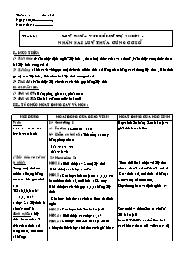 Giáo án Số học Lớp 6 - Tuần 4 - Tiết 12: Lũy thừa với số mũ tự nhiên. Nhân hai lũy thừa cùng cơ số (bản 3 cột)