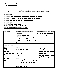 Giáo án Số học Lớp 6 - Tuần 5 - Tiết 15: Thứ tự thực hiện các phép tính (bản 3 cột)