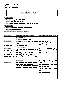 Giáo án Số học Lớp 6 - Tuần 7 - Tiết 20: Luyện tập (bản 3 cột)