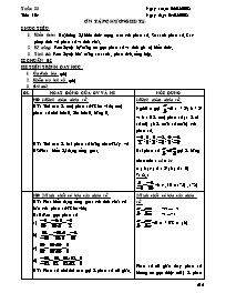 Giáo án Số học Lớp - Tiết 104: Ôn tập chương III (tiết 1) - Năm học 2007-2008