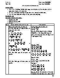 Giáo án Số học Lớp - Tiết 105: Ôn tập chương III (tiết 2) - Năm học 2007-2008