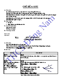 Giáo án tự chọn môn Hình học Lớp 6 - Chủ đề 6