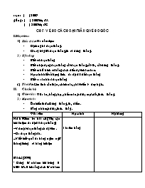 Giáo án tự chọn môn Hình học Lớp 6 - Chủ đề 8