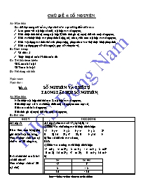 Giáo án tự chọn môn Số học Lớp 6 - Chủ đề 4: