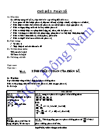 Giáo án tự chọn môn Số học Lớp 6 - Chủ đề 5: