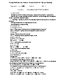 Giáo án tự chọn môn Số học Lớp 6 - Tiết 3: Cá