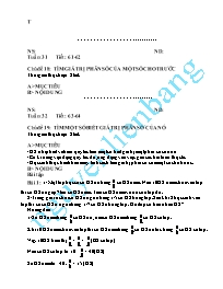 Giáo án tự chọn môn Số học Lớp 6 - Tiết 63+64: Tìm một số biết giá trị phân số của nó