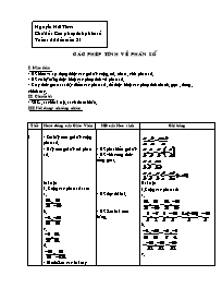 Giáo án tự chọn môn Toán học Lớp 6 - Các phép