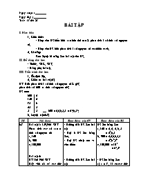 Giáo án tự chọn môn Toán học Lớp 6 - Tuần 11 đến 16 (bản 4 cột)