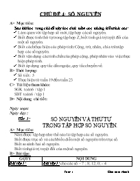 Giáo án tự chọn môn Toán Lớp 6 - Chủ đề 4: Số