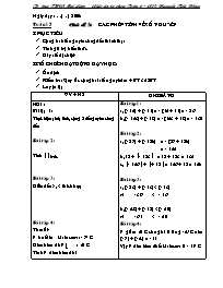 Giáo án tự chọn môn Toán Lớp 6 - Chủ đề 5: Cá