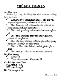 Giáo án tự chọn môn Toán Lớp 6 - Chủ đề 5: Ph