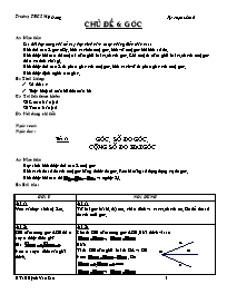 Giáo án tự chọn môn Toán Lớp 6 - Chủ đề 6: Gó