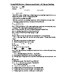 Giáo án tự chọn môn Toán Lớp 6 - Tiết 1 - Chủ