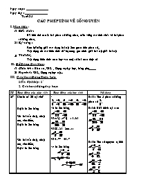 Giáo án tự chọn môn Toán Lớp 6 - Tuần 23: Các