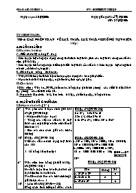 Giáo án tự chọn Số học Lớp 6 - Tiết 5: Các phép toán về lũy thừa với số mũ tự nhiên (tiếp) - Năm học 2008-2009 - Đinh Hữu Thiệp