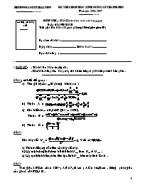 Kì thi chọn học sinh giỏi cấp Thành phố - Môn thi: Giải Toán trên máy tính Casio - Năm học 2006-2007 - Phòng GD Hạ Long
