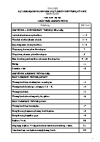 Tài liệu phân phối chương trình môn Toán học 