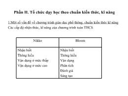 Tài liệu tập huấn kiến thức - Tổ chức dạy học theo chuyển kiến thức, kĩ năng Tài liệu tập huấn kiến thức - Tổ chức dạy học theo chuyển kiến thức, kĩ năng