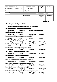 2 Đề kiểm tra Lịch sử 6 - Trường THCS Lê Hồng