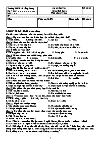 2 Đề kiểm tra Sinh học 6 - Trường THCS Lê Hồn