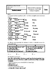 4 Đề kiểm tra Tiếng Anh 6 - Năm học 2017-2018