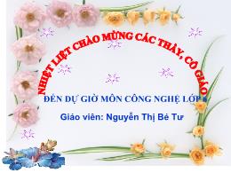 Bài giảng Công nghệ 6 - Tiết 27, Bài 12: Tran